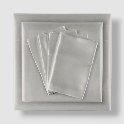 Madison Park Essential Gray Satin 6-Pc. Sheet Set Size Queen-image