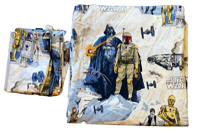 Pottery Barn Kids Star Wars 2013 FULL DUVET Sheet Flat One Pillowcase 86 X 83”-image