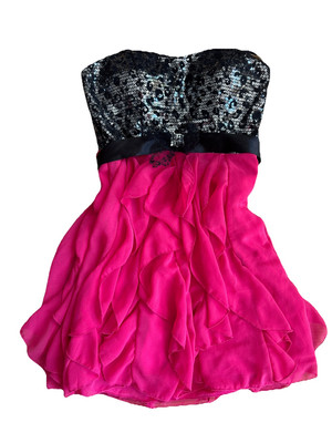 City studio prom dress size 3 sequins Sleeveless Black & Pink-image