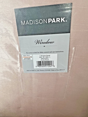 MADISON PARK Emilia Twist Tab Lined Window Curtain Panel Emilia Blush 50x 84