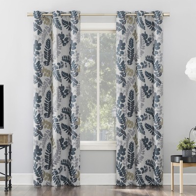 Alamea Botanical Print Theater 100% Blackout Grommet Curtain Panel, 40