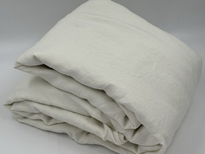 Pottery Barn BELGIAN FLAX LINEN Duvet, QUEEN, Ivory Excellent Condition-image