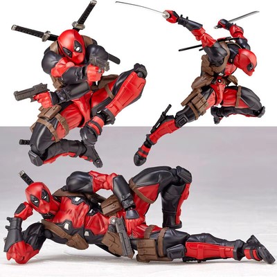 16CM Marvel Deadpool Wolverine X-men Action Figure Yamaguchi Deadpool Model Toys-image