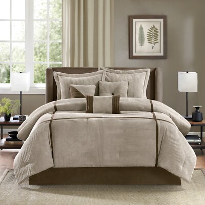 Madison Park Dallas 7 Piece Comforter Set with Bed Skirt Pillow Shams All Season-image