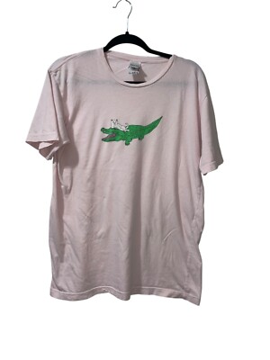 Men's RIPN DIP Cat Bayou Gator Alligator Nermal Pink T-Shirt Sz L-image