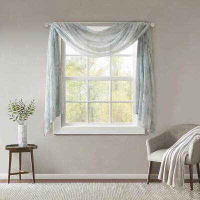 Madison Park Arella Scarf Sheer, Aqua-image