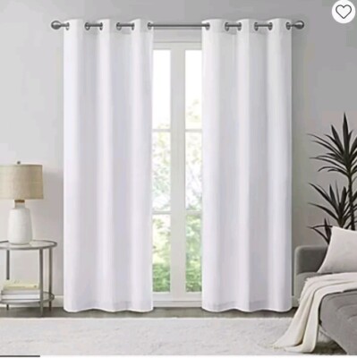 Madison Park Colm Blackout Curtain Panel Grommet Set Of 2 White 40in x 84in L-image