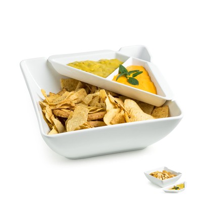 Serving Bowl Large Salad Bowl, 2.8 Quart Porcelain Mixing Bowl, Chip and Dip ...-image