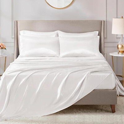 Madison Park Essentials Set of 2 Standard Luxuriously Pillowcase | White.-image