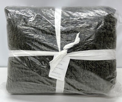 NEW Pottery Barn Washed Velvet Handcrafted KING/CAL KING Quilt~Loden Green-image
