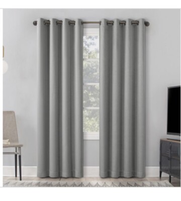 Sun Zero Orleans Energy Saving 100% Blackout Grommet Top Single Curtain  52x84-image