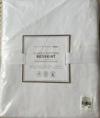 POTTERY BARN Teen White Queen Classic Cotton Bed  Skirt , 18