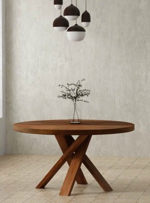Solid Wood Contemporary 60'' Long Round Dining Table Arvis ***NEW***-image