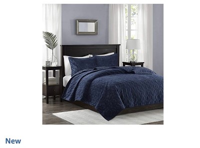 Madison Park Harper Velvet Quilt Set Lightweight All-Season 3 Pc. King/Cal King-image