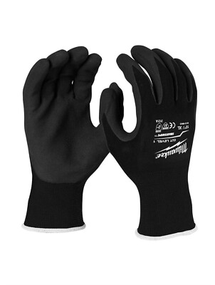 Milwaukee XLarge Black Nitrile Level 1 Cut Resistant Dipped Work Gloves (8-Pack)-image