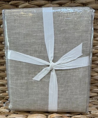 Pottery Barn Seaton Textured BLACKOUT Grommets Oatmeal 50X 108 curtain Panel -image