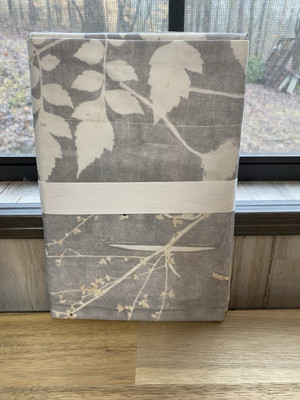 1 POTTERY BARN SHADOW FLORAL PERCALE KING SHAM ~ GRAY-image