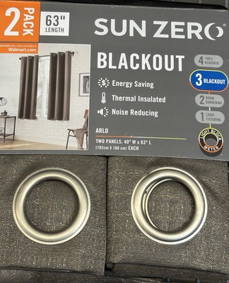 Sun Zero 2-pk Arlo Textured Thermal Insulated Grommet Curtain Panel Pair Mocha-image