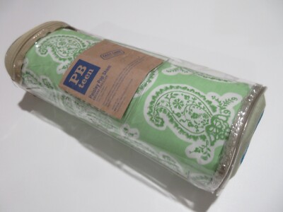 1 NEW Pottery Barn Teen Green Paisley Pop Standard ONE Pillow Sham 100% Cotton-image