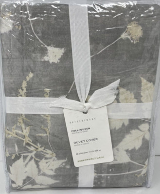 New Pottery Barn Shadow Floral Full/Queen Duvet Cover-image