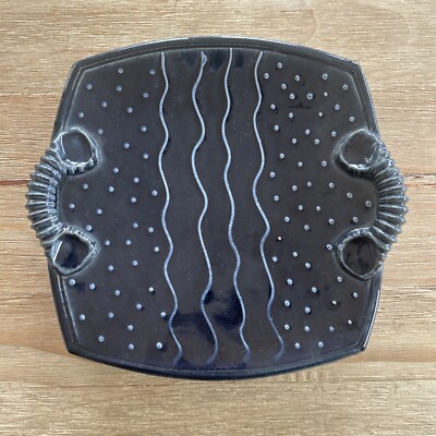 DAVID FRITH Studio Art Pottery Footed Tray/Dish 9”-image