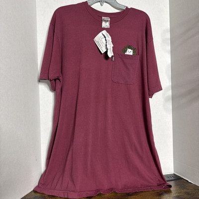 Ripndip Rip and Dip Men’s T Shirt Size XL Tall Burgundy-image