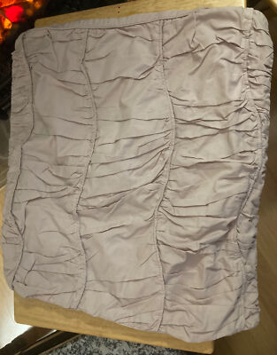 MADISON PARK Ruched Taupe /Pale Pink 2 Euro Shabby Chic Pillow Shams 25X25 ￼￼ ￼-image