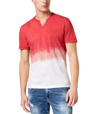 I-N-C Mens Dip Dye Basic T-Shirt, Red, Large-image