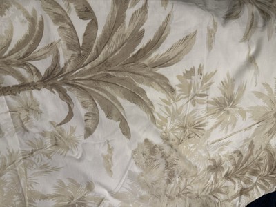 Pottery Barn Palm Toile King Duvet Cover Neutral Tropical Organic Cotton-image