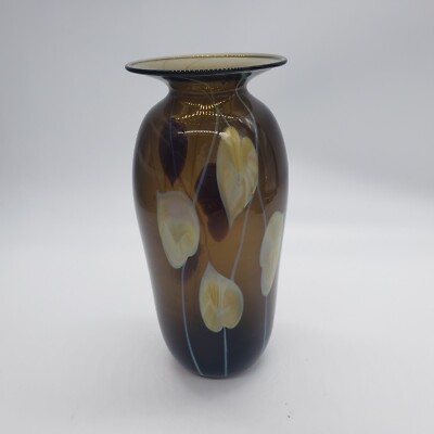 Vtg Rochester Folk Art Guild (New York) Studio Art Glass Signed Vase ~ 8