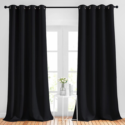 Patio Blackout Curtain Shades - Summer Home Decoration Thermal Insulated Grommet-image