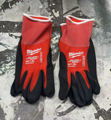 Milwaukee 48-22-8903 XLARGE Cut Resistant Level 1 Nitrile Dipped Gloves 2 PAIRS-image