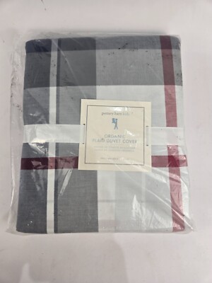 POTTERY BARN KIDS 100% COTTEN PLAID DUVET COVER ~ TWIN-image