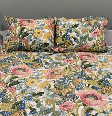 Pottery Barn Lyla Garden King Reversible Organic Duvet Cover 2 Standard Shams-image