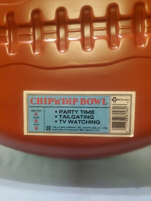 Vintage Football Chip 'N' Dip Bowl Party Tray The Ullman Company (Lot Of 3)-image