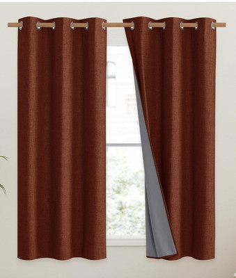 Nicetown 42” W x 63” L Burnt Orange blackout curtains pair Of 2 New-image
