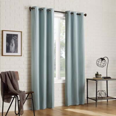SUN ZERO ARLO TEXTURED THERMAL INSULATED GROMMET CURTAIN PANEL PAIR,80