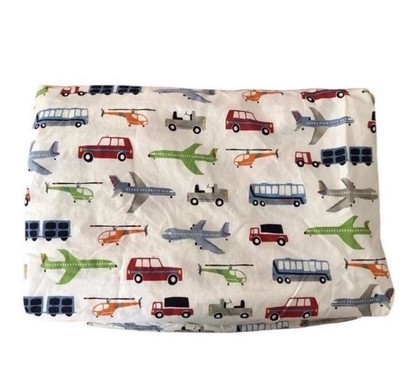 Pottery Barn Kids Brody Twin Fitted & Flat Sheet Transportation Airplane-image