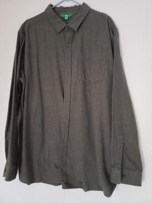 Dip Men's Flannel Shirt 2XL Tall Green 100% Cotton Very Good Condition-image