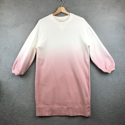 Madewell Dip Dyed Sweatshirt Mini Dress XS Pink White Ombre Oversize-image