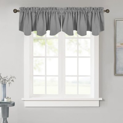 Kitchen Valances for Windows, Modern Room Darkening Thermal Insulated Framhou...-image