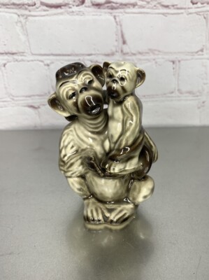 Vintage Art Studio Monkey & Baby Salt & Pepper Shakers USA-Read Description-image