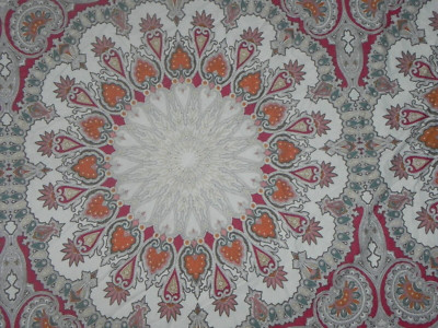 POTTERY BARN VALENCIA PAISLEY MEDALLION RED/BLUE/PINK ORANGE FULL/QUEEN DUVET-image