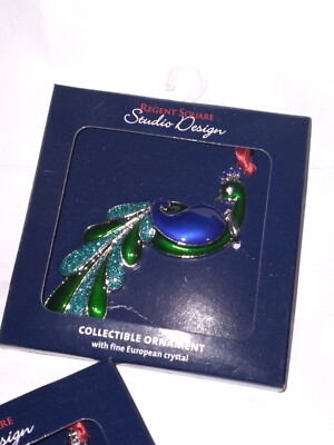 Peacock Collectible Ornament Fine European Crystal Studio Design Regent Square-image