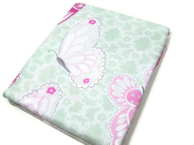 Pottery Barn Kids Pale Green Butter Fly Sabrina ButterFly Full Queen Duvet Cover-image