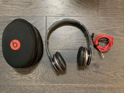 Beats By Dr Dre Monster Solo Hd Headphones (Black) With Case Tested And Working-image