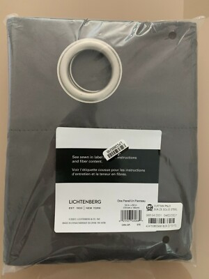 LICHTENBERG Room Darkening Grommet Curtain Panel - Steel Gray - Size:54