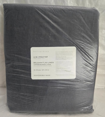 Pottery Barn 3-in-1 Pole Top Belgian Flax Linen 1-Curtain 50