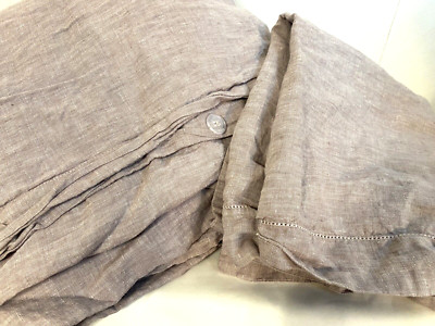 Pottery Barn King / Cal King Belgian Flax Linen Duvet Cover -1 Case Fig Purple-image