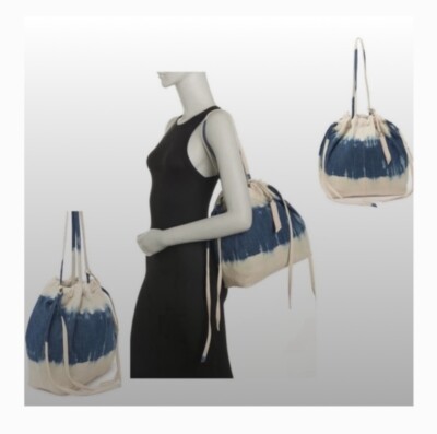 NWT Lucky Brand Dip Dye Bleach Dual Handle Bucket Bag/Tote-image